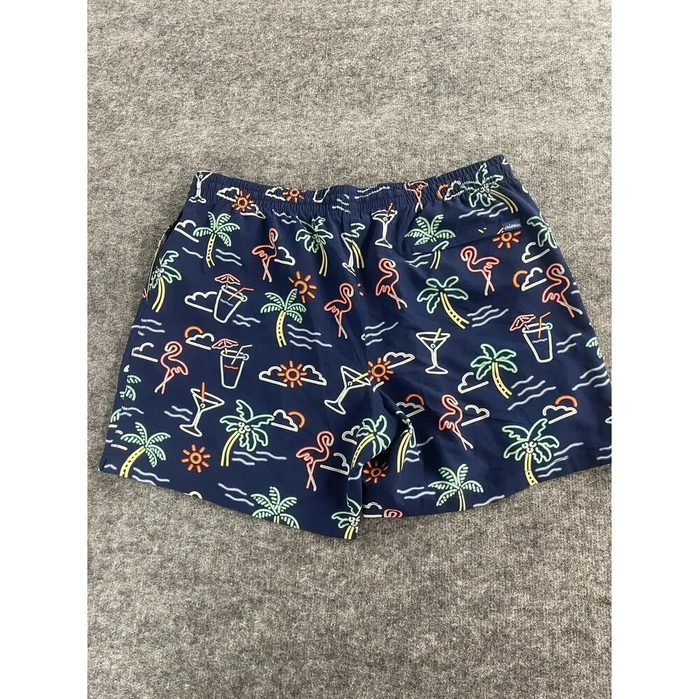Chubbies Shorts Mens 2XL Swim Trunks Blue Flamingo Palm Trees Coctail Lined A14